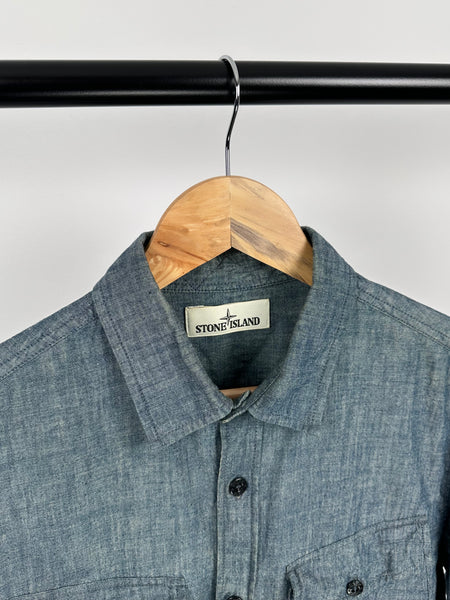 Stone Island Chambray Shirt - Large