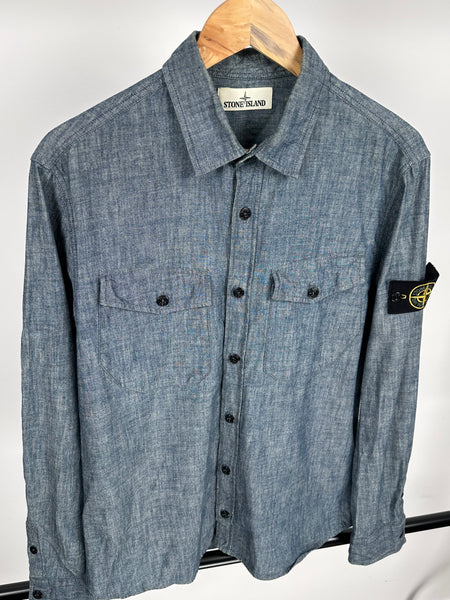 Stone Island Chambray Shirt - Large