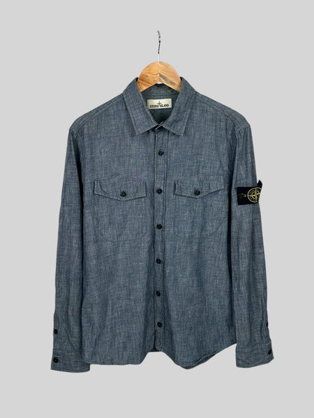 Stone Island Chambray Shirt - Large