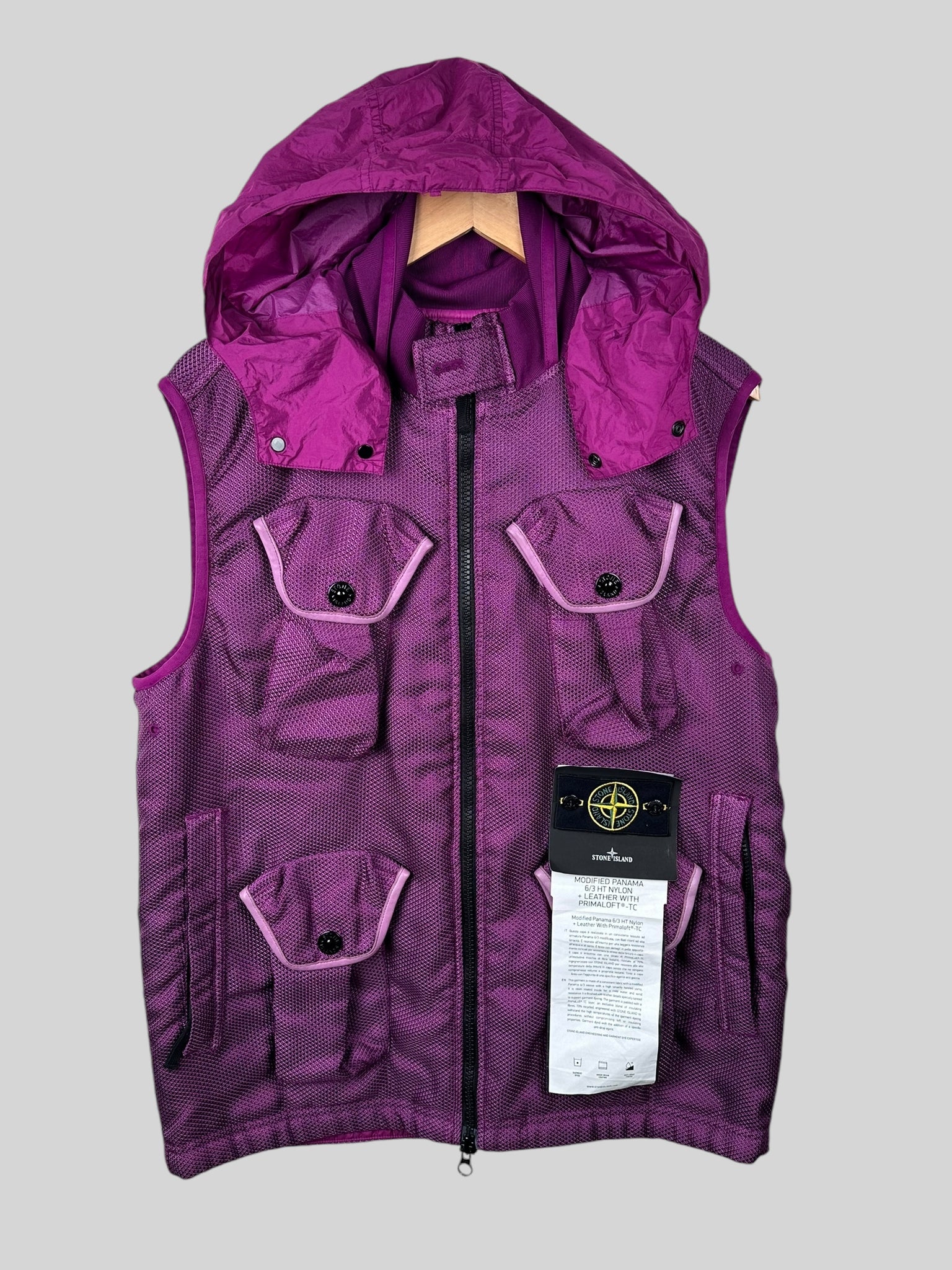 Stone Island Modified Panama 6/3 HT Nylon + Leather With Primaloft TC - Large