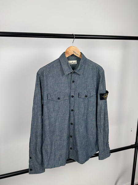 Stone Island Chambray Shirt - Large